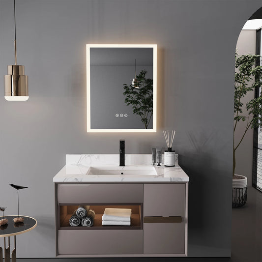 LED Bathroom Mirror 16x20 – Anti-Fog, Smart Touch, Wall-Mounted with Memory Function™
