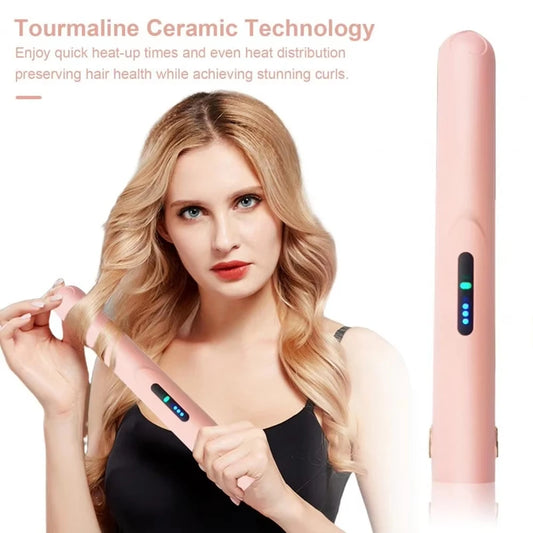 ABMK Luxury Cordless Hair Curler – Sleek, USB Rechargeable & Salon-Quality Styling On-the-Go™