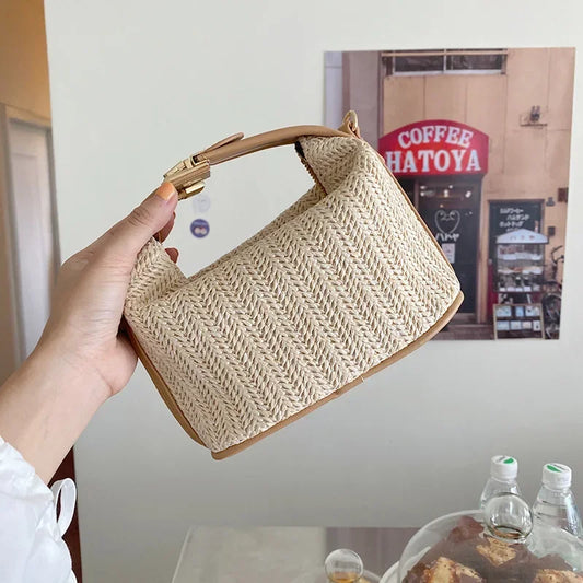 Yogodlns Small Summer Straw Shoulder Bag – Woven Crossbody Beach Tote™
