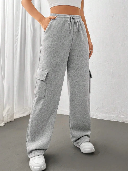 Women's Straight-Leg Guard Pants – Elastic Waist, Drawstring & Pockets | Casual & Stylish Trousers™