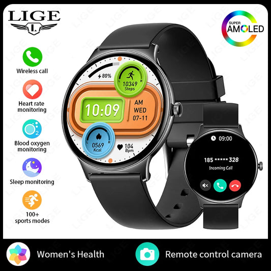 LIGE 2025 Ultra-Thin Women’s Smartwatch – AMOLED Display & BT Call™