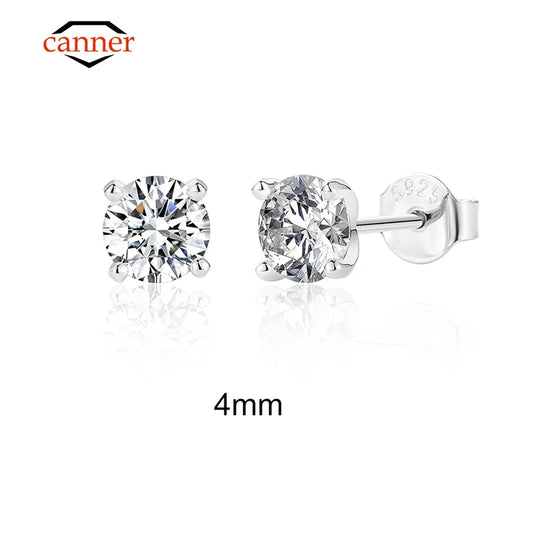 CANNER Moissanite Stud Earrings – 925 Sterling Silver, Elegant Sparkle™