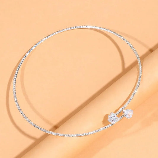 Elegant Rhinestone Heart Choker Necklace for Women™