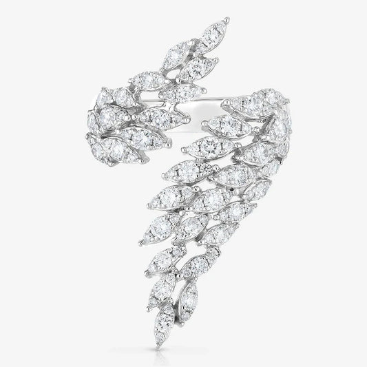 Huitan Luxury Wings Ring – Adjustable Silver CZ Crystal Jewelry™