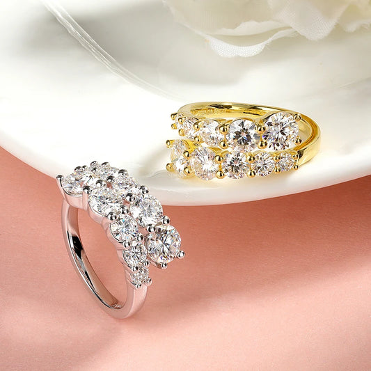 Smyoue Forever Love Moissanite Ring – 10-Stone Wedding Band™