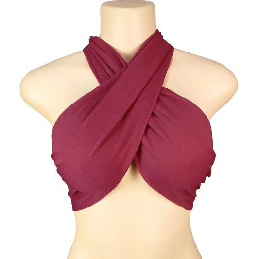 Elegant Criss-Cross Bandage Crop Top – Off-Shoulder Clubwear™