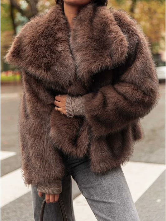 Women's Luxury Faux Fur Coat – Fluffy, Warm & Stylish Winter Jacket™