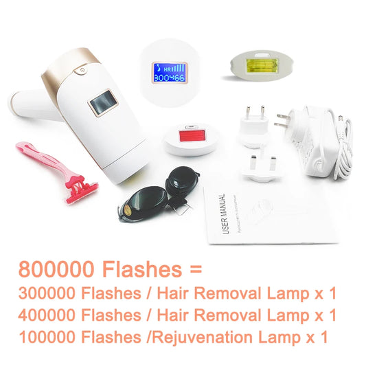 2-in-1 IPL Laser Hair Removal & Skin Rejuvenation – Painless, Permanent Beauty Device for Smooth Skin™
