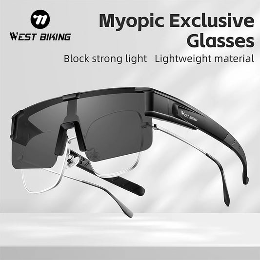 WEST BIKING Polarized Cycling Sunglasses – Photochromic Large Frame Fit Over Myopic Goggles™