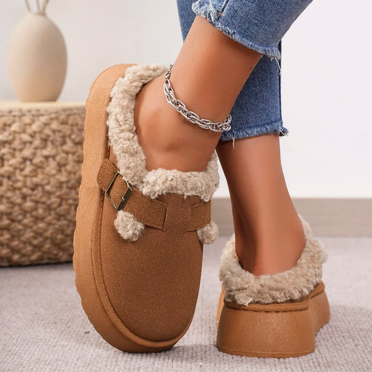 New Luxury Women's Winter Boots – Plush Retro Flat Platform Shoes™