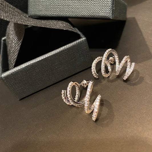 Huitan Irregular Twisted Line Earrings – Elegant Minimalist Statement Jewelry™