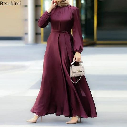 Elegant Lantern Sleeve Maxi Dress – Stylish Lace-Up Evening Gown™