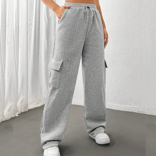 Women's Straight-Leg Guard Pants – Elastic Waist, Drawstring & Pockets | Casual & Stylish Trousers™