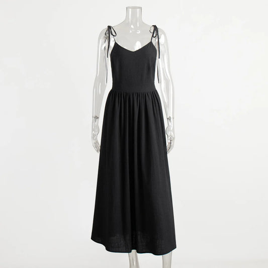 Bornladies Cotton A-Line Summer Dress – V-Neck Vintage Style™