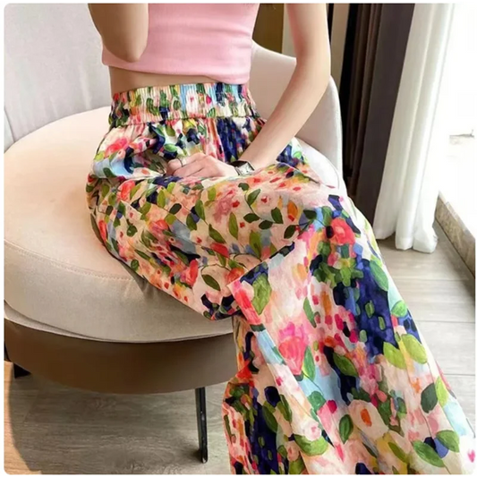 Women’s Printed Wide Leg Beach Pants – Boho Summer Casual Trousers™