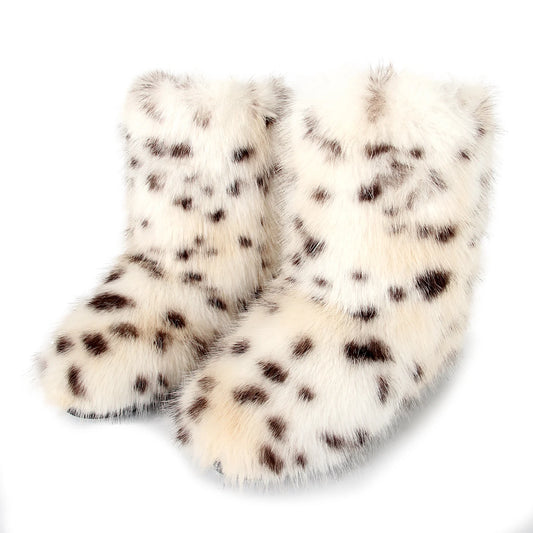 Fashionable Fluffy Winter Boots – Women's Comfortable Faux Fur Snowshoes™