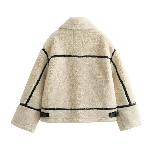 RARF Women's Faux Fur Moto Jacket – Elegant & Warm Autumn Style™