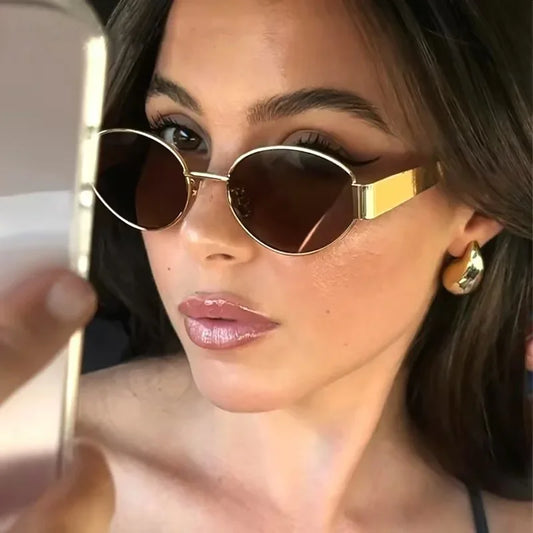 Vintage Designer Oval Metal Sunglasses – Fashion Shades™