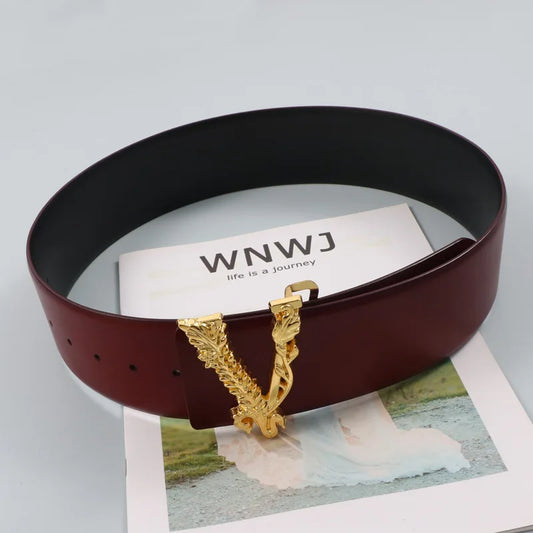 Wide V-Shaped Gold Waist Belt – Chic & Versatile Fashion Accessory™