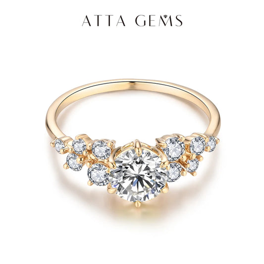 Attagems Handmade 10K 14K Yellow Gold Moissanite Rings – Unisex Luxury Jewelry™