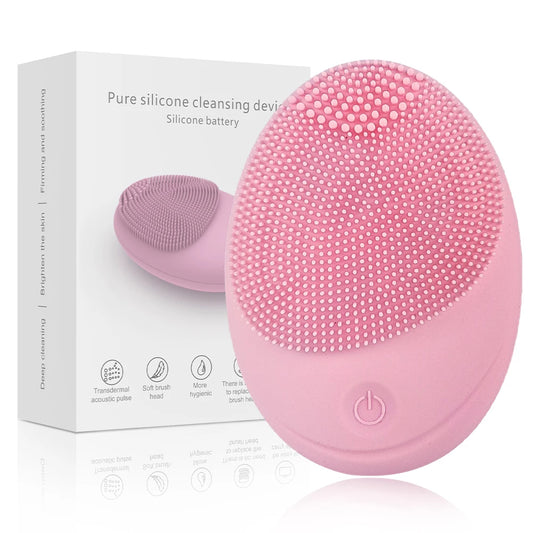 Sonic Vibration Facial Cleansing Brush - Silicone Deep Pore Cleaner™