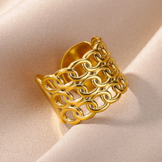 Luxury 316L Gold Stainless Steel Wedding Ring – Elegant Fade-Proof Couple Jewelry™