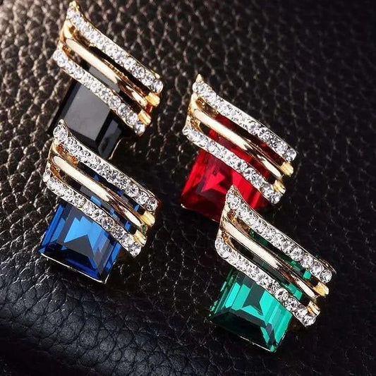Princess Radiance: Gold-Plated Zircon & Crystal Earrings for Every Occasion™