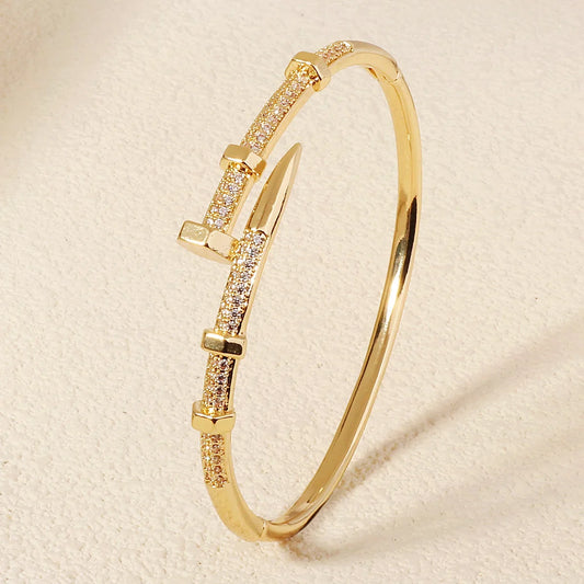 Zircon Nail Bracelet for Women – Trendy Screw Bangle Jewelry Gift™