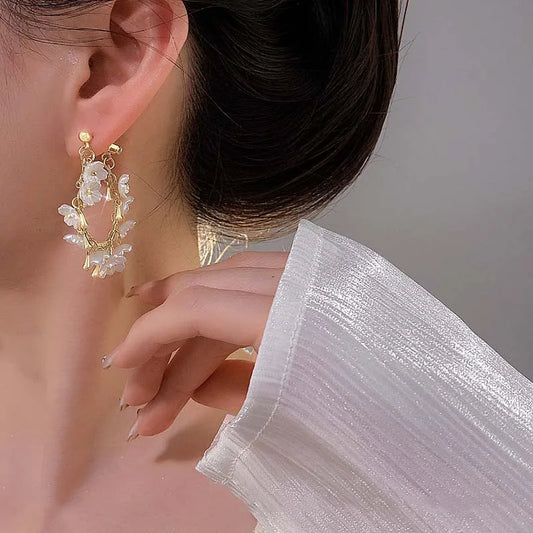 Elegant Camellia Tassel Earrings – Luxury Designer Floral Jewelry for Women™