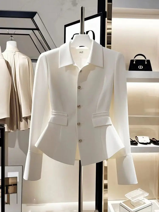 Luxury Slim White Blazer – Elegant Office & Casual Wear™