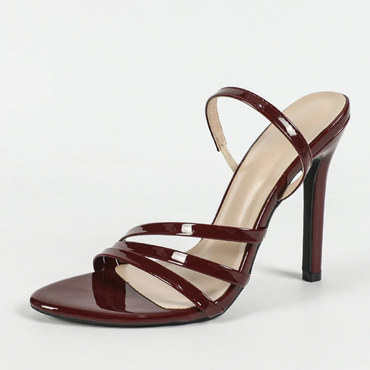 Liyke Patent Leather High Heel Sandals – Women’s Open Toe Back Strap Summer Shoes™