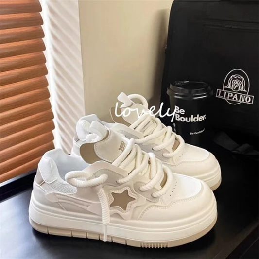 Women’s Star Platform Sneakers – Lace-Up Skate Shoes for Running & Casual Wear™