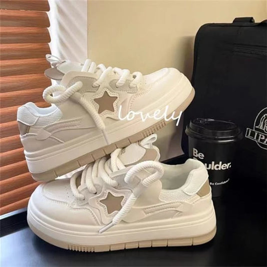 Women’s Star Platform Sneakers – Lace-Up Skate Shoes for Running & Casual Wear™