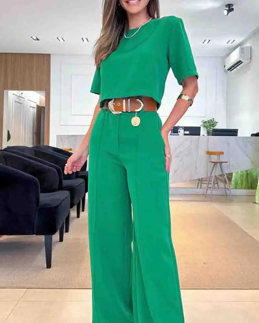 Trendy Summer Two-Piece Set – Casual Blazer & Pants for a Cool Chic Look™