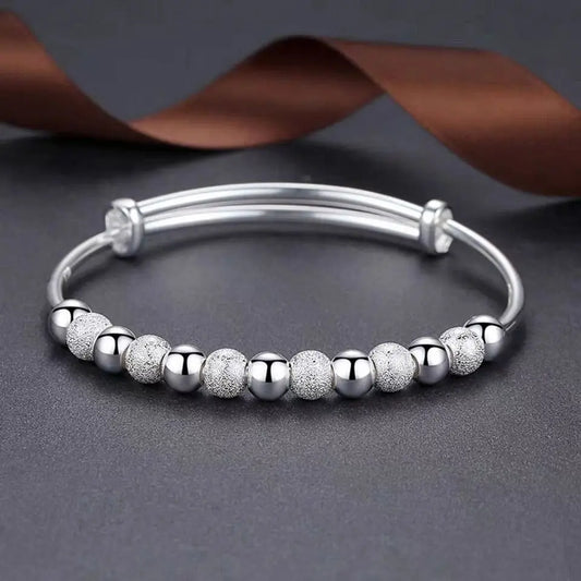 Luxury 925 Silver Charm Bracelet – Adjustable Beaded Bangle™