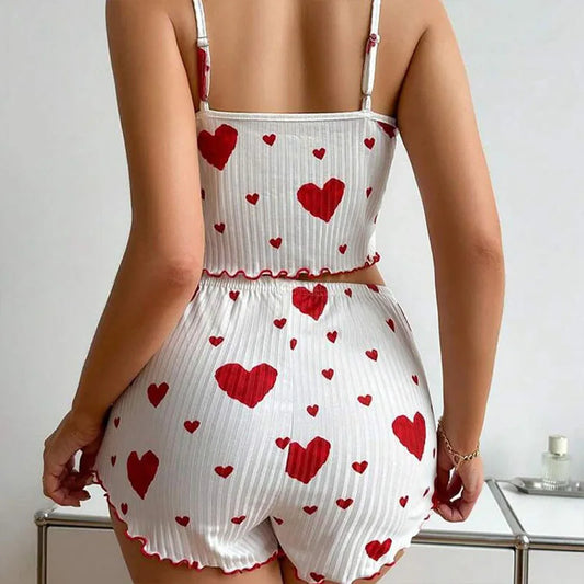 Women's Love Print Pajama Set – Soft Tank & Shorts™