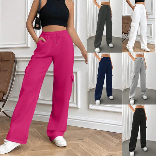 Women's Straight-Leg Guard Pants – Elastic Waist, Drawstring & Pockets | Casual & Stylish Trousers™