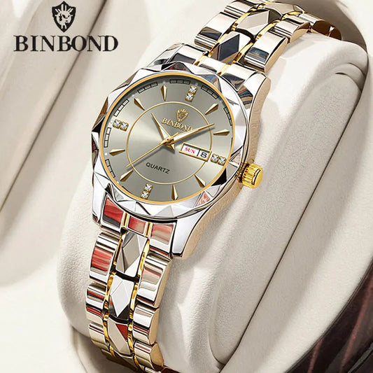 BINBONG Luxury Women's Quartz Watch – Fashion Waterproof Luminous Date Wristwatch for Ladies & Girlfriend Gift™